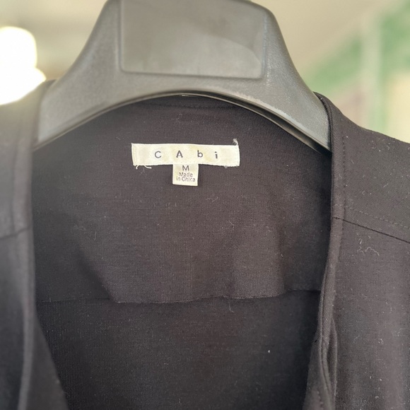 Cabi Black Ponte Knit Blazer Moto Jacket Coat Asymmetrical 615 Sz M - Picture 7 of 8